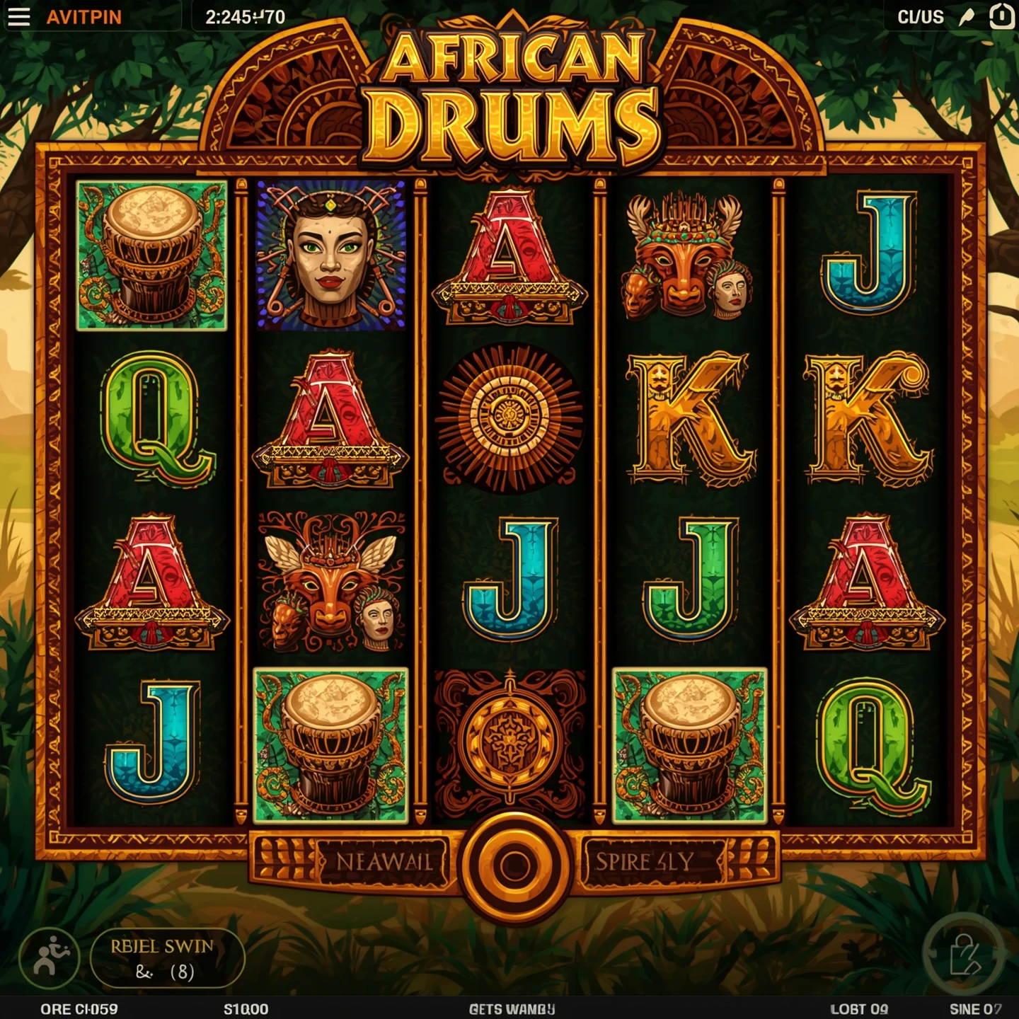 Εντυπωσιακή σκηνή με αφρικανικά τύμπανα μπροστά από το ηλιοβασίλεμα της σαβάνας